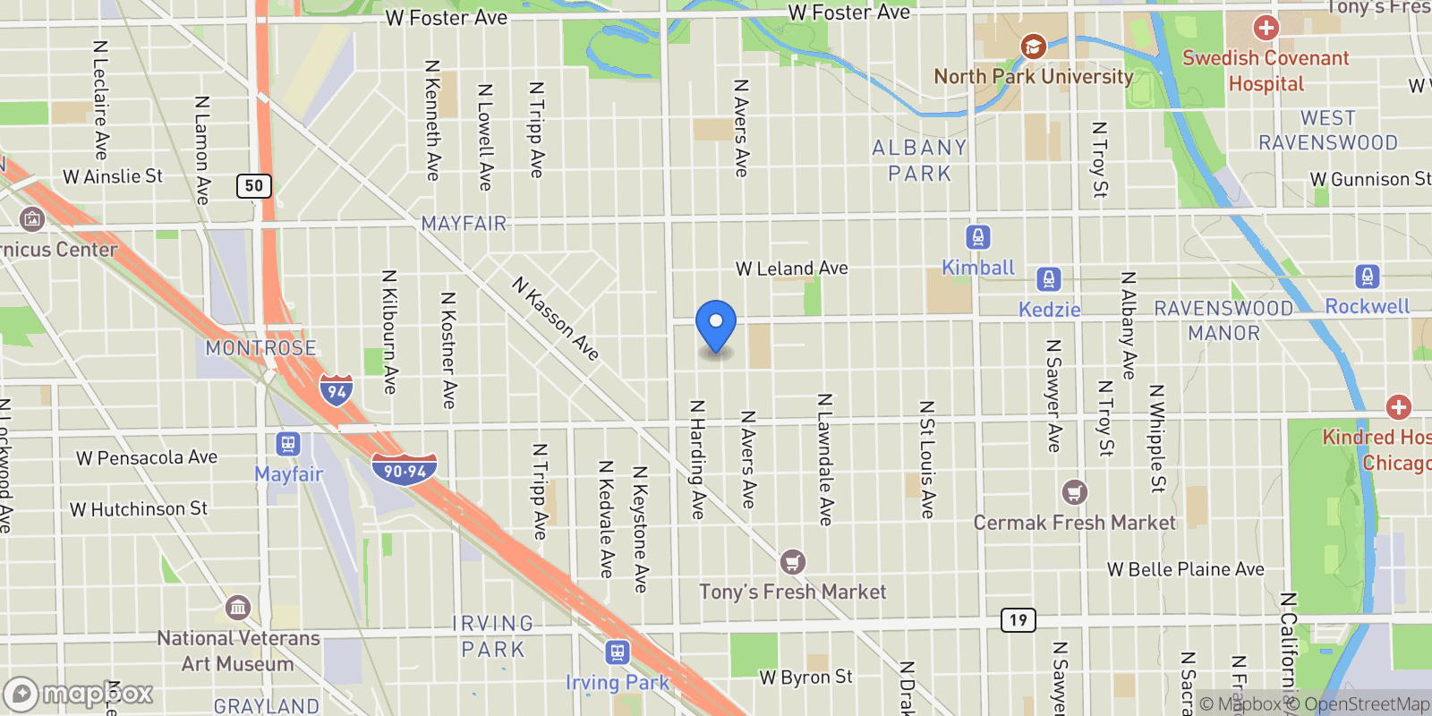 Map showing 4514 N Springfield Avenue, Chicago, IL 60625, Chicago, Illinois, United States.