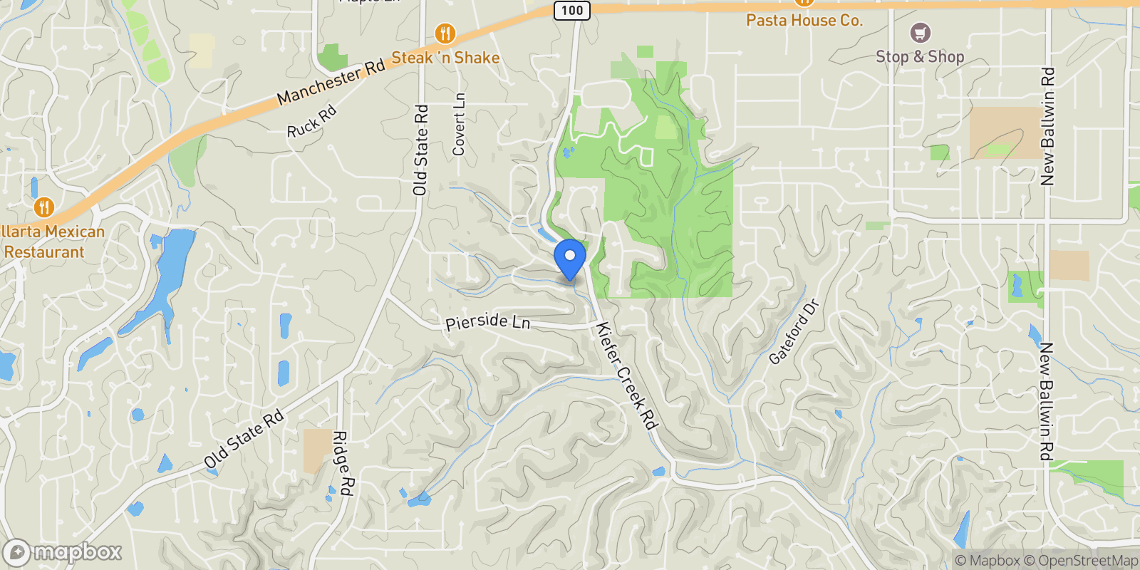 Map showing 403 Chukker Valley, Ellisville, MO 63021, Ballwin, Missouri, United States.