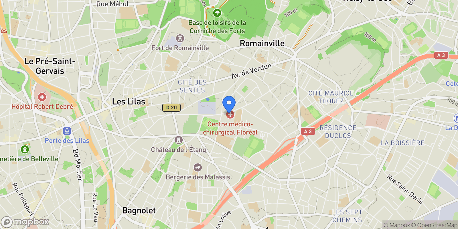 Map showing Bagnolet, Île-de-France, France.