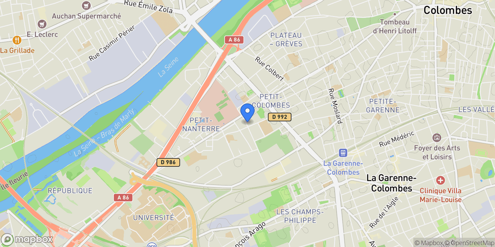 Map showing Colombes, Île-de-France, France.