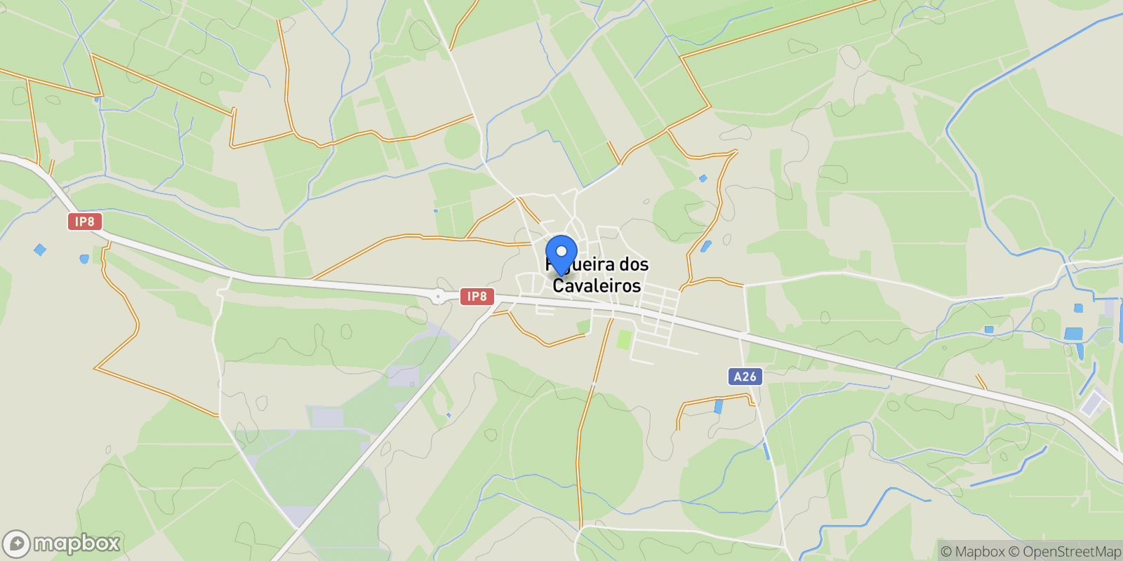 Map showing Figueira dos Cavaleiros, Beja District, Portugal.
