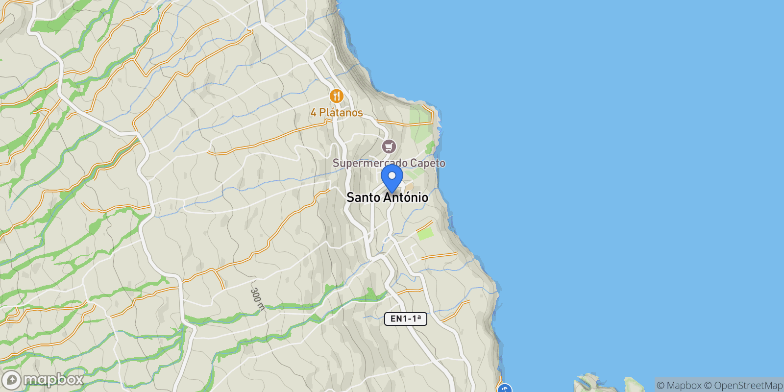 Map showing Santo Antonio, Azores, Portugal.