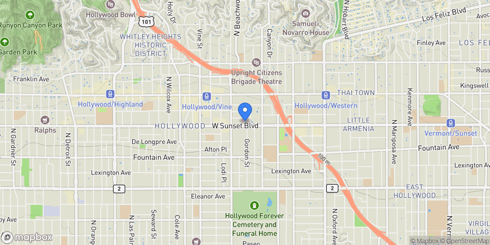 Map showing 1516 La Baig Avenue, Los Angeles, California, United States.