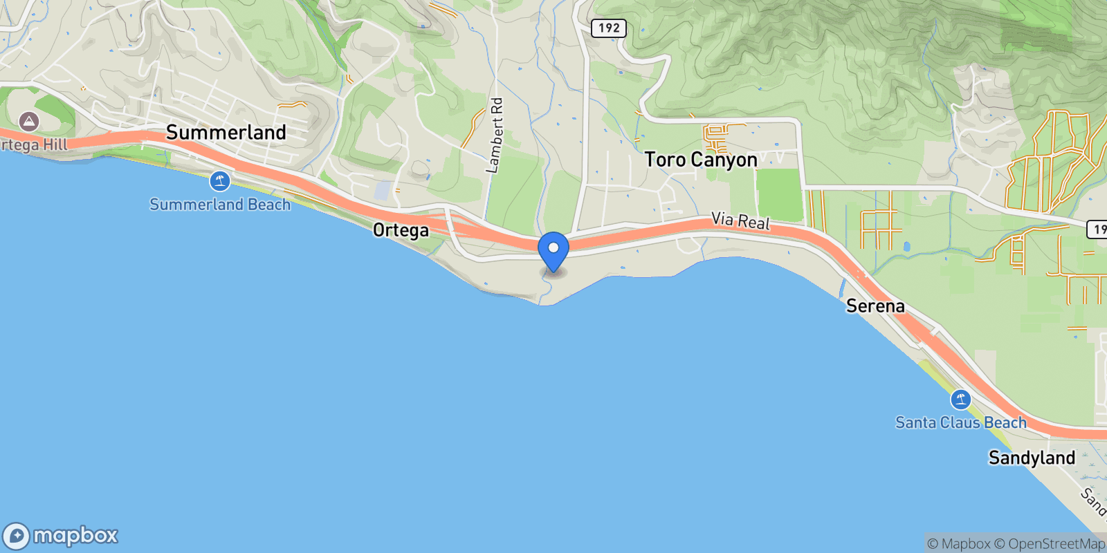 Map showing 2937 Padaro Lane, Carpinteria, California, United States.