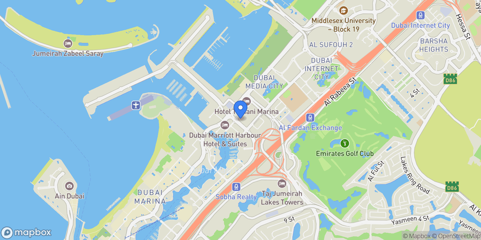 Map showing Dubai, Marina Pinnacle, Dubai, Dubai, United Arab Emirates.