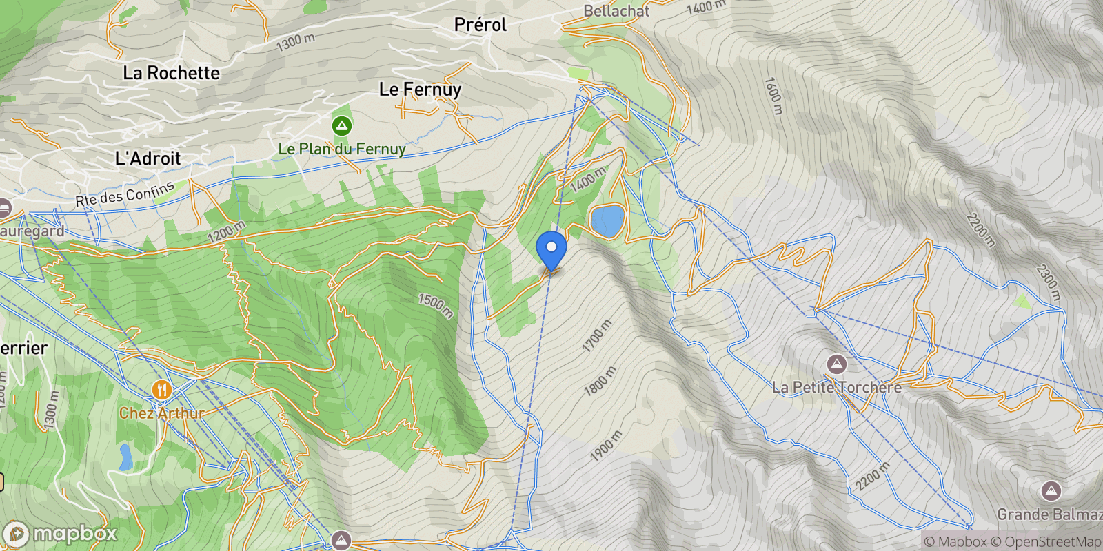 Map showing La Clusaz, Auvergne-Rhône-Alpes, France.