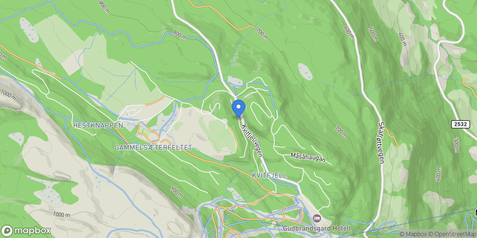 Map showing Gammelseterlia 23, 2634 Fåvang, Norway, Fåvang, Innlandet, Norway.