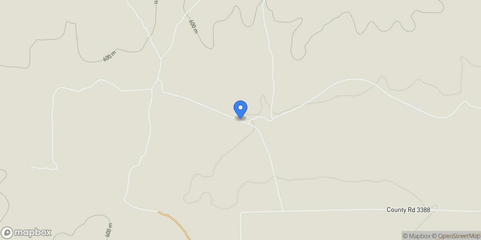 Map showing Brady Creek Ranch CR 3388, Melvin, TX 76858, Melvin, Texas, United States.