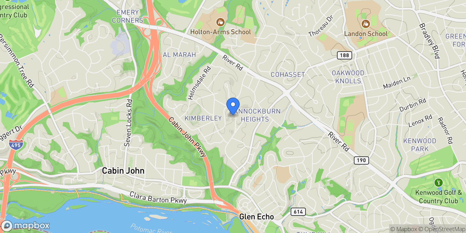 Map showing 7108 Broxburn Drive, Bethesda, MD 20817, Bethesda, Maryland, United States.