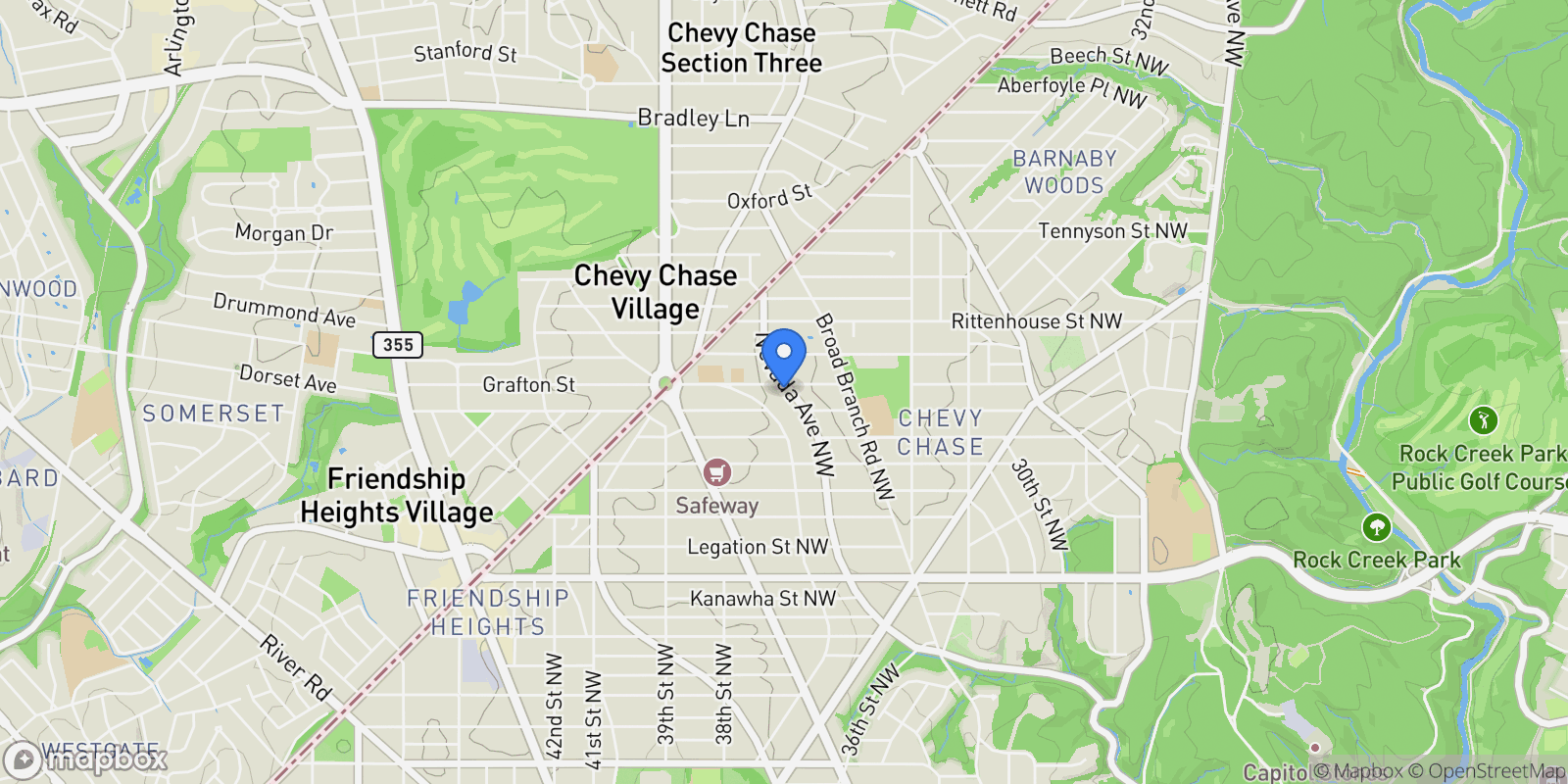 Map showing 5826 NW Nevada Avenue NW , Washington, DC 20015, Washington, District of Columbia, United States.