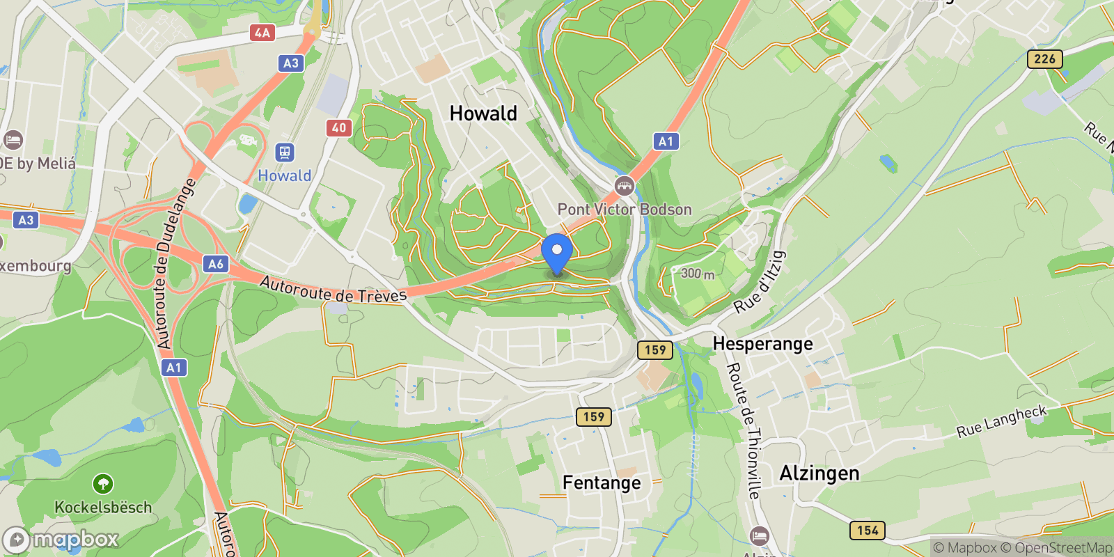 Map showing Hesperange, Luxembourg, Luxembourg.
