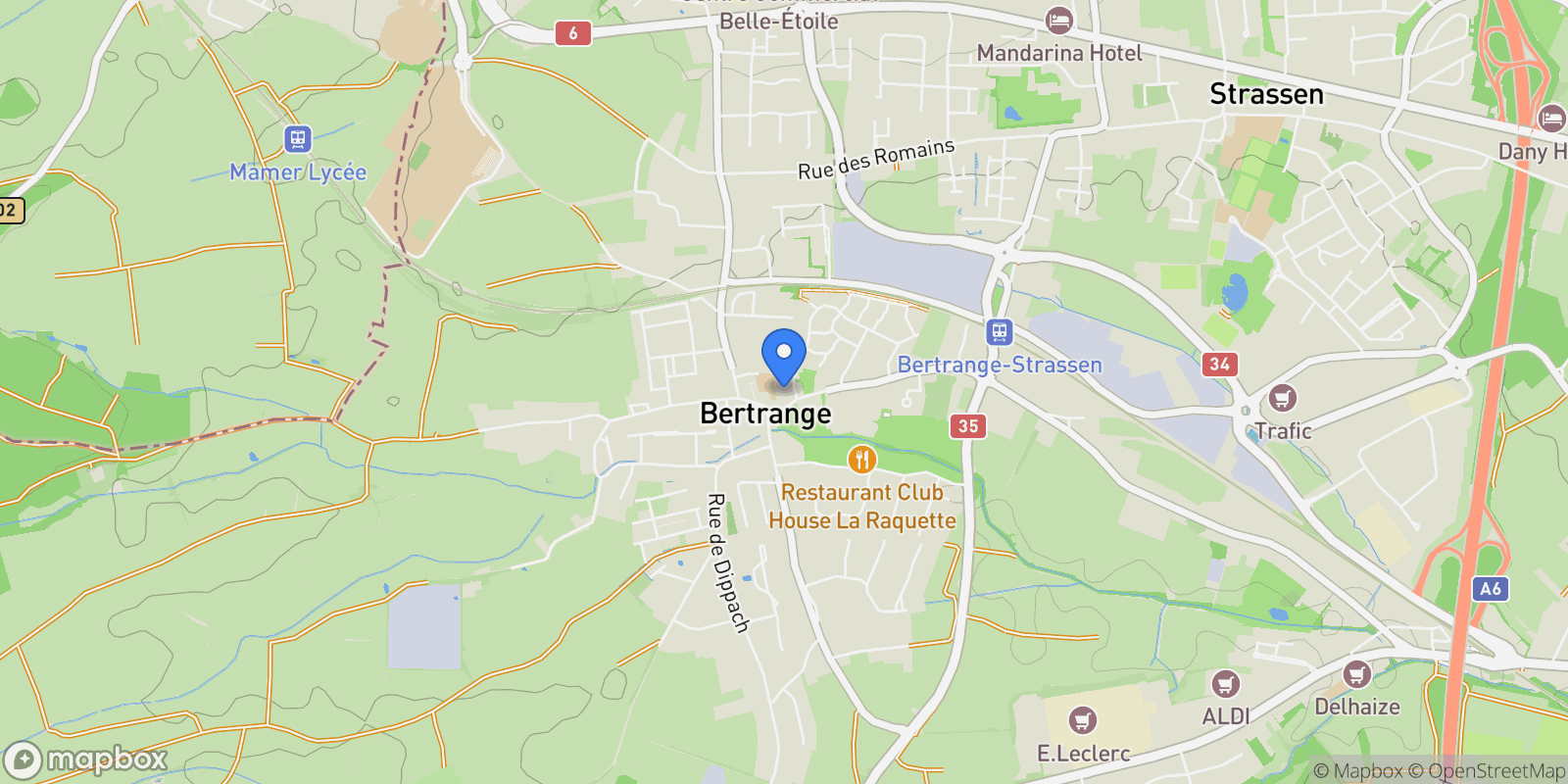 Map showing 5A, Rue de Luxembourg, Bertrange, Luxembourg District, Luxembourg.
