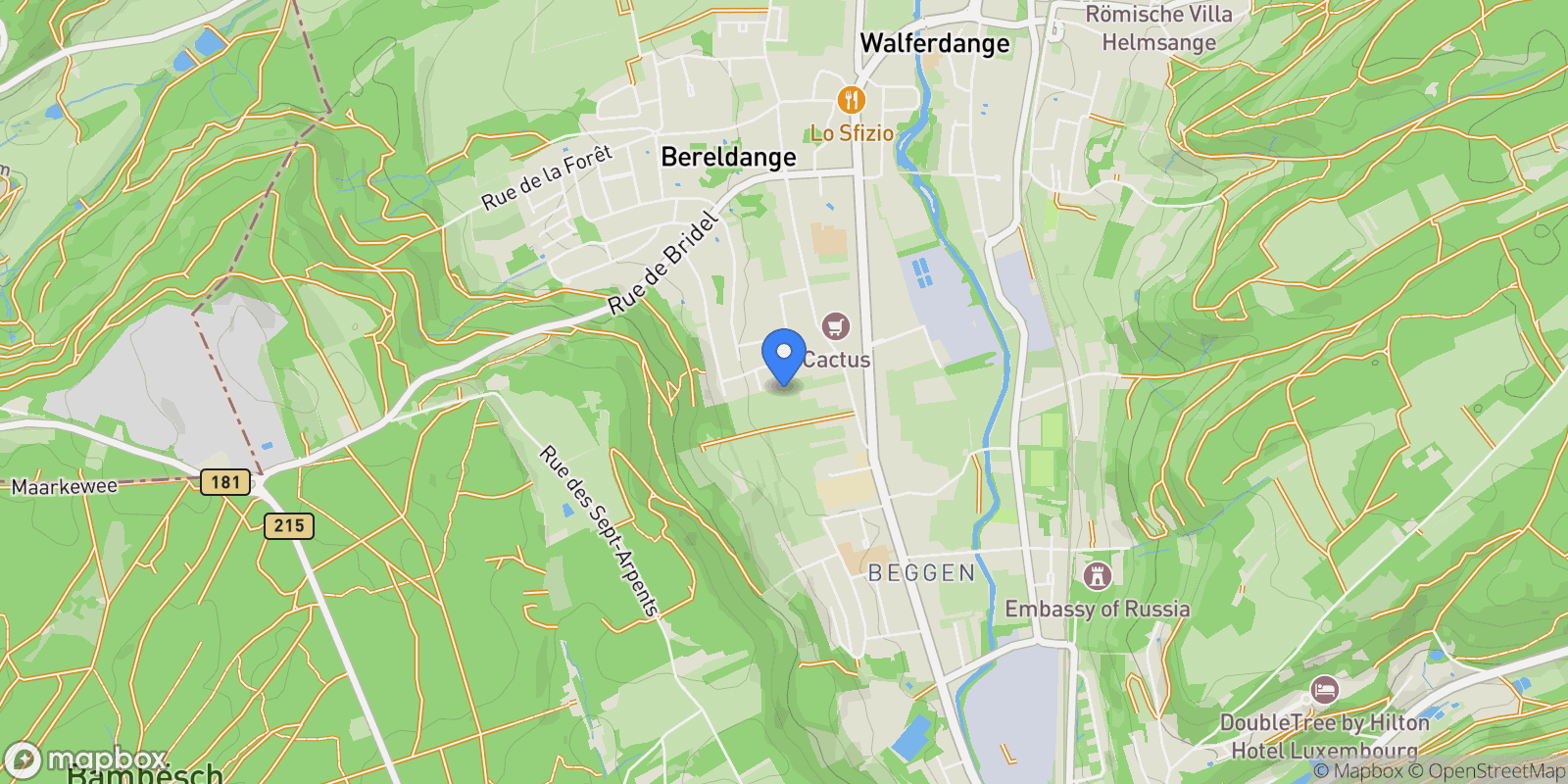 Map showing Walferdange, Luxembourg District, Luxembourg.