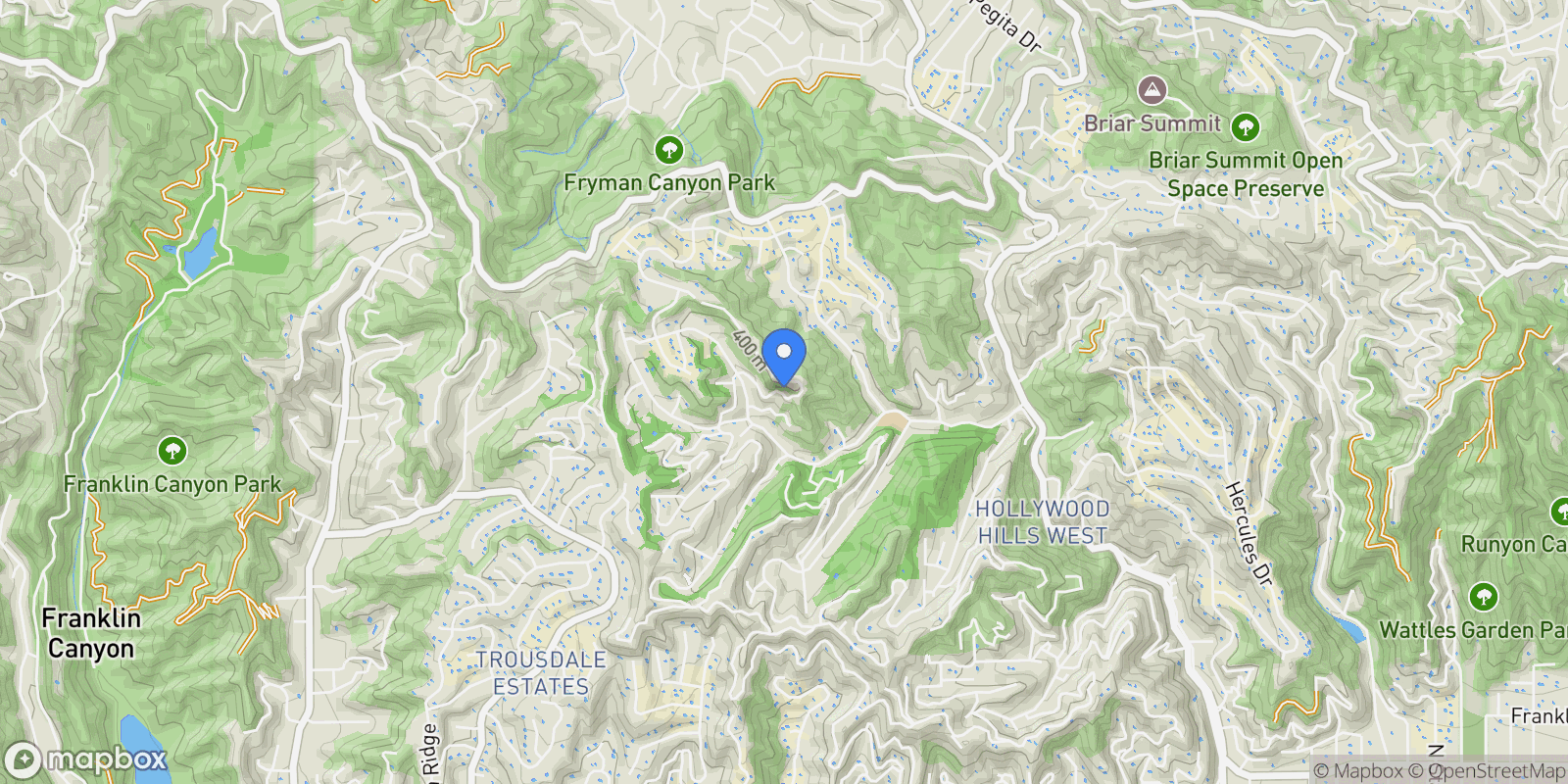 Map showing 8715 Skyline Drive, Los Angeles, California, United States.