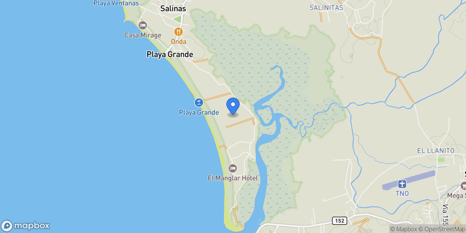 Map showing Playa Grande, Guanacaste, Playa Grande, G, Playa Grande, Guanacaste Province, Costa Rica.