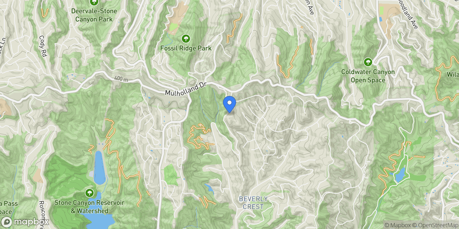 Map showing 3110 Benedict Canyon Drive, Beverly Hills, California, United States.