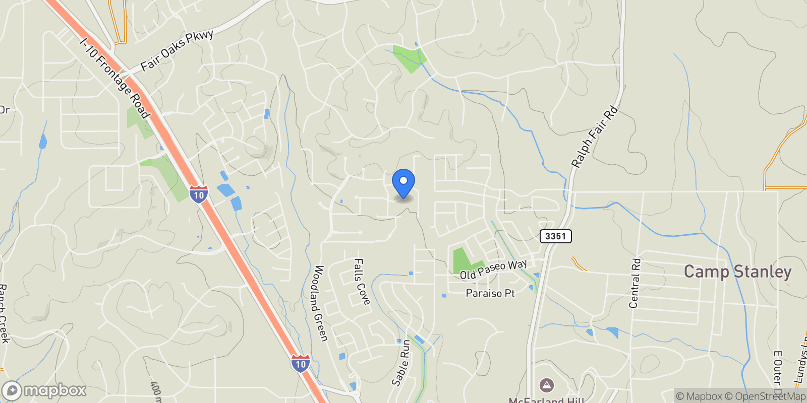Map showing 8030 Colonial Woods , Boerne, TX 78015, Fair Oaks Ranch, Texas, United States.