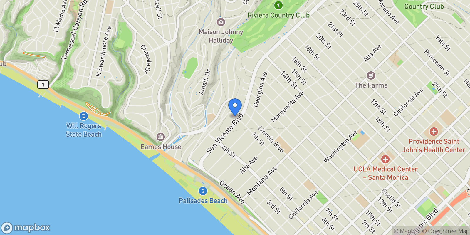 Map showing 222 7th Street 301, Santa Monica, California, United States.