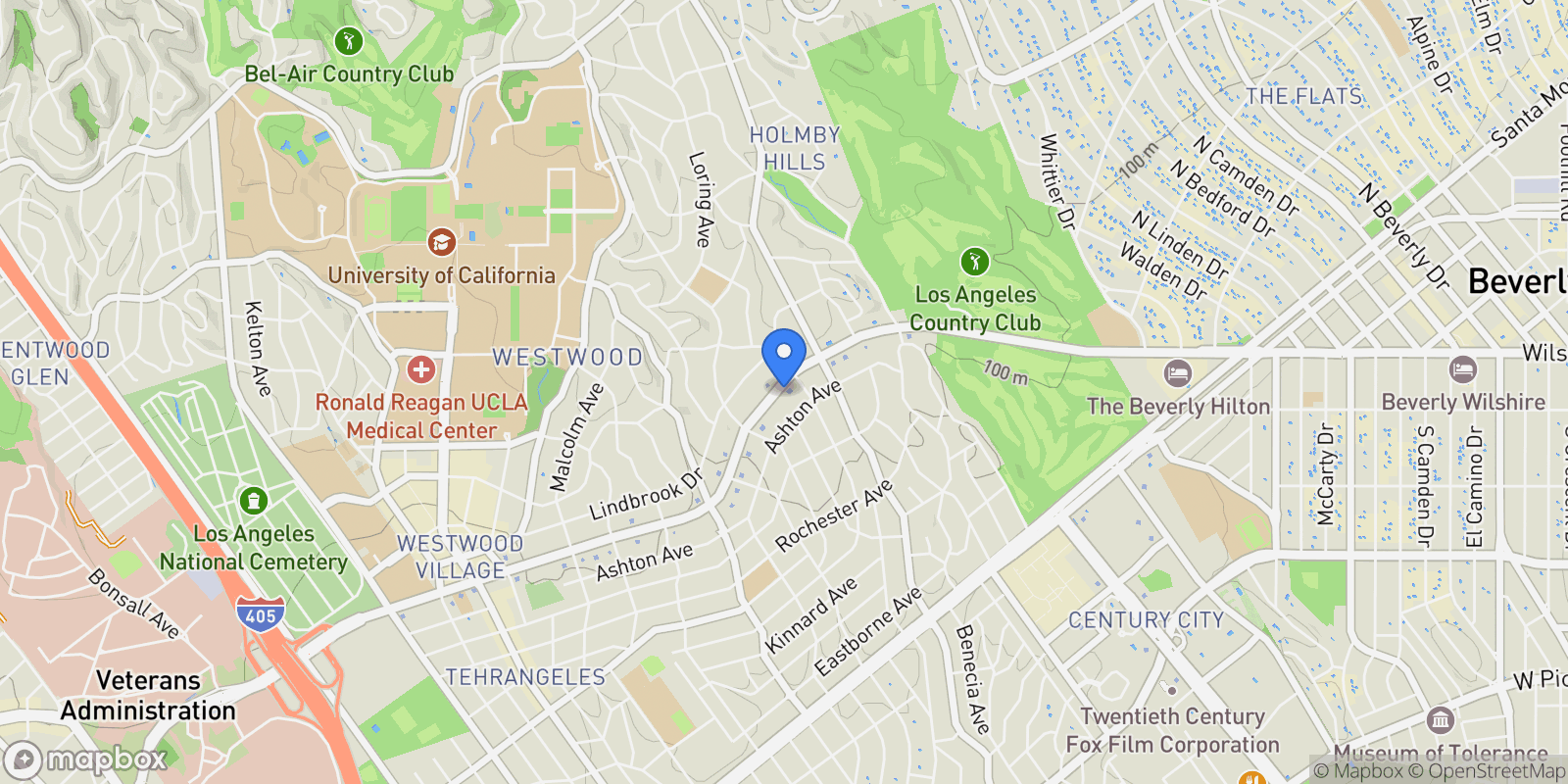 Map showing 10430 Wilshire Boulevard 803, Los Angeles, California, United States.
