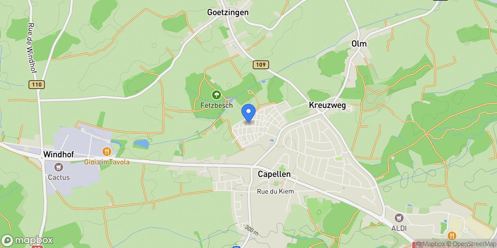 Map showing Brameschhaff, Capellen, Luxembourg.