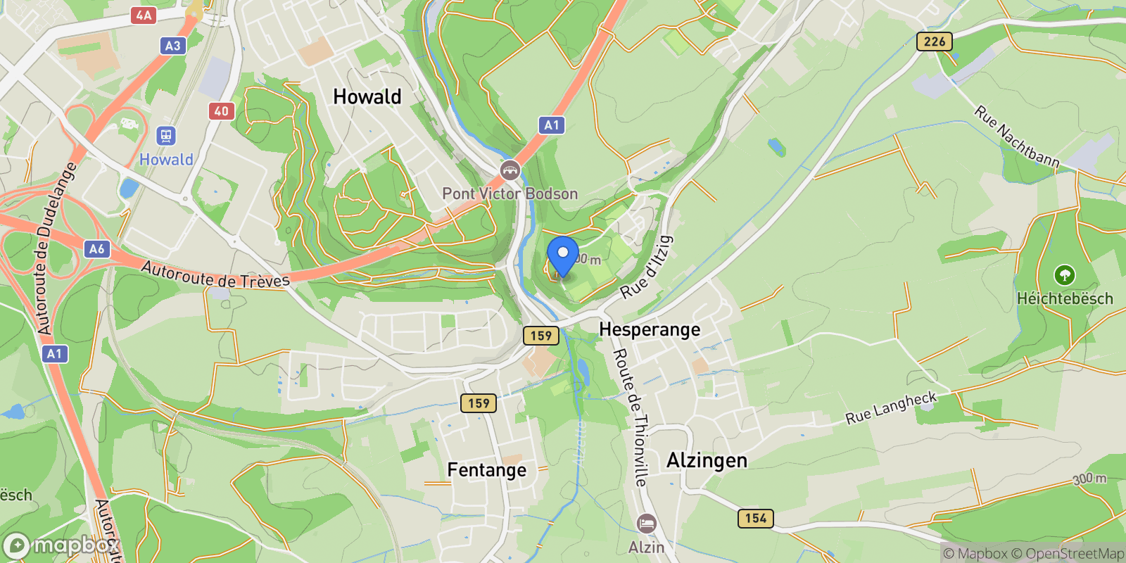 Map showing Hesperange, Luxembourg, Luxembourg.
