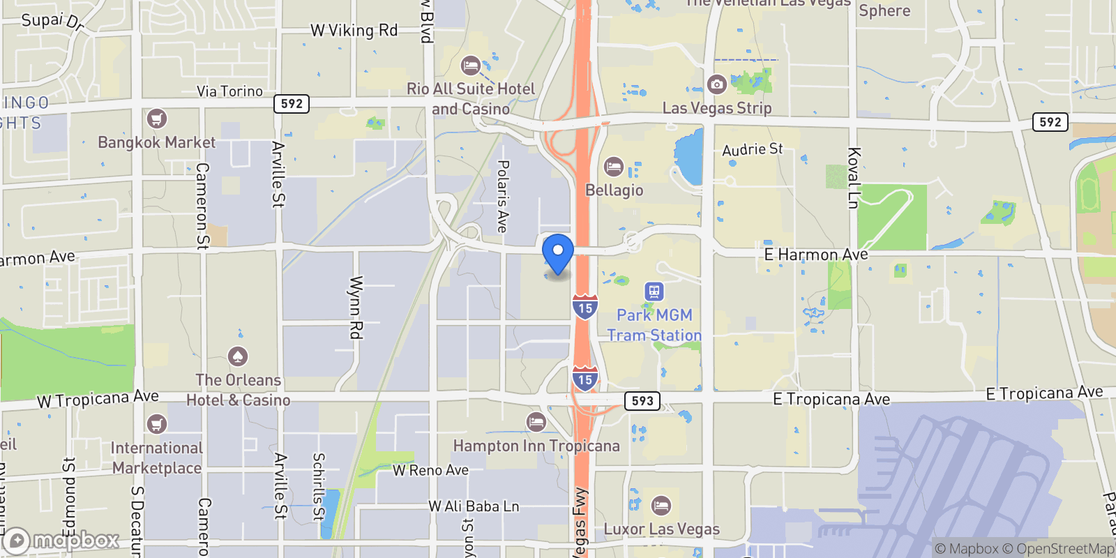 Map showing 4575 Dean Martin Drive 1909, Las Vegas, Nevada, United States.