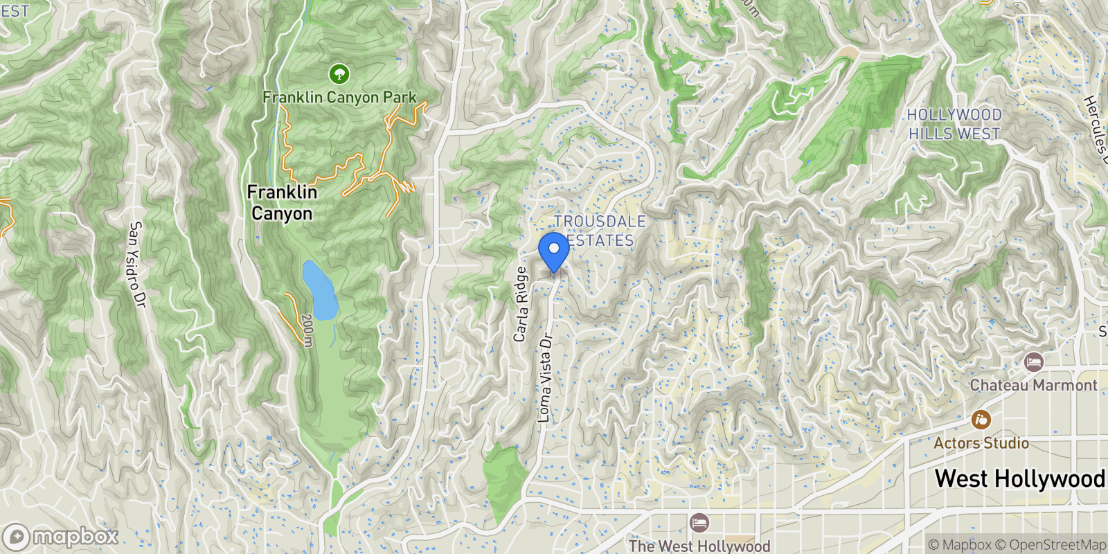 Map showing 500 Leslie Lane, Beverly Hills, California, United States.