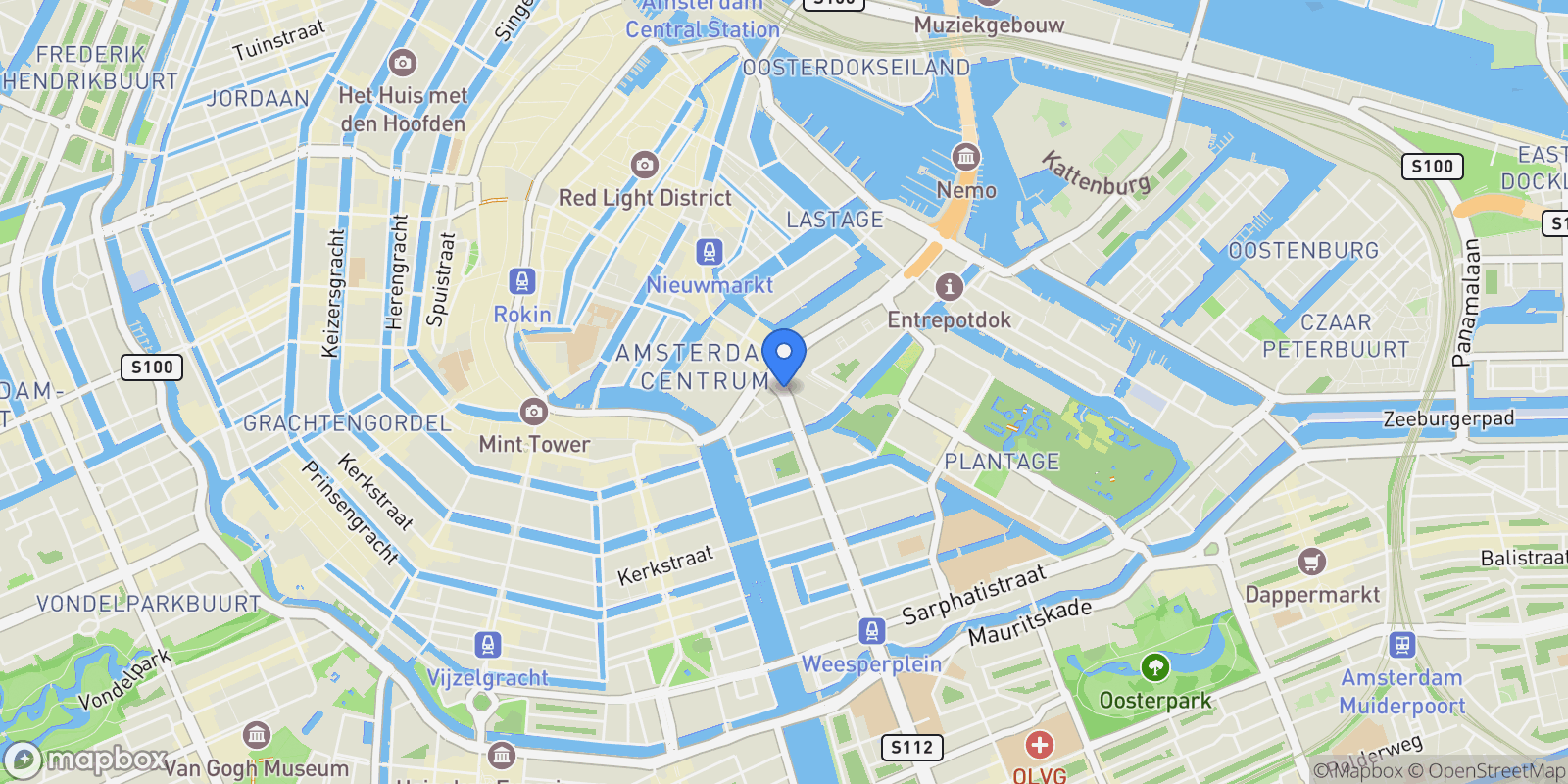 Map showing Zuidbuurtseweg 1A, Amsterdam, North Holland, Netherlands.