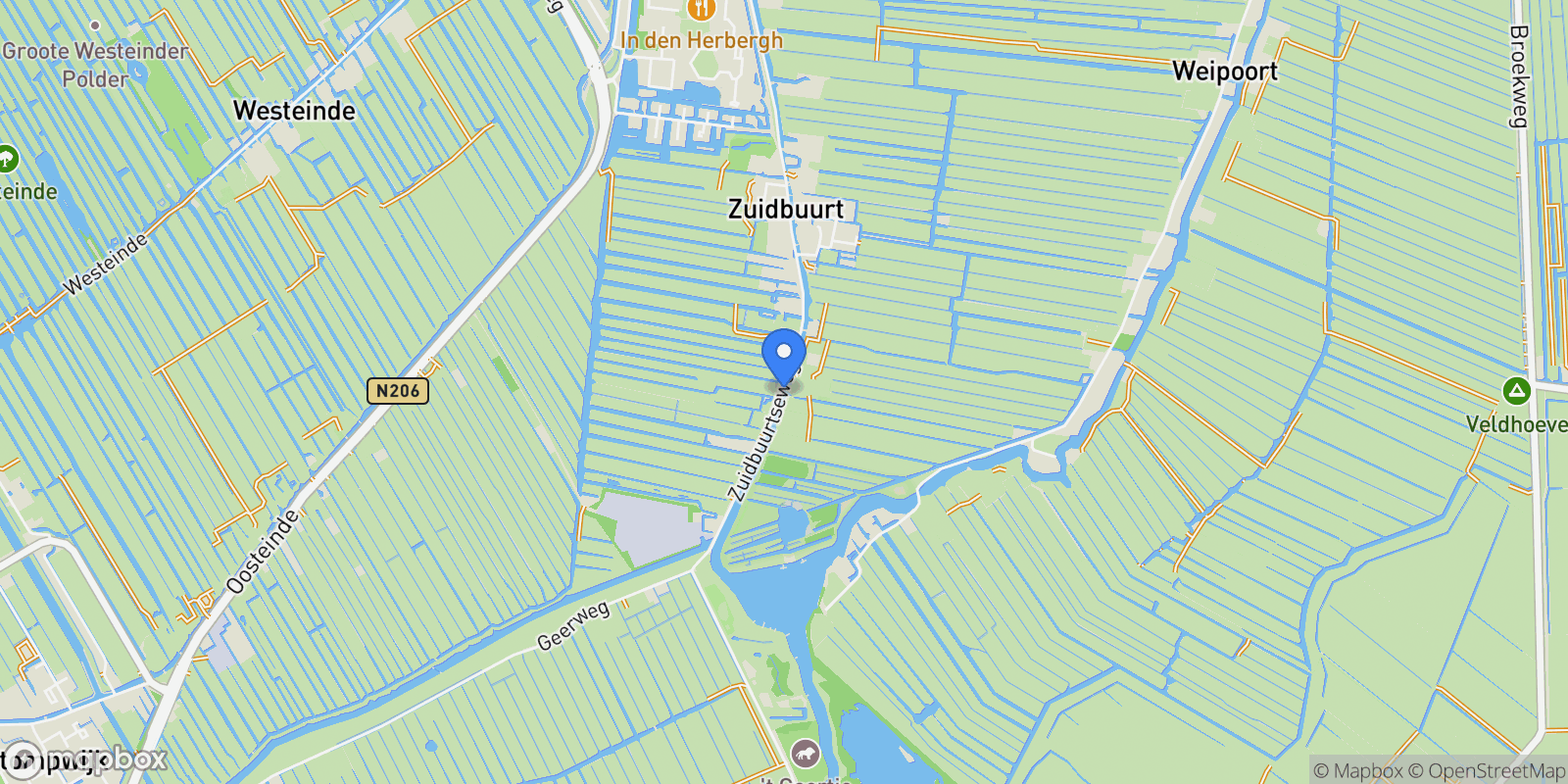 Map showing Zuidbuurtseweg 1 A, Zoeterwoude, South Holland, Netherlands.