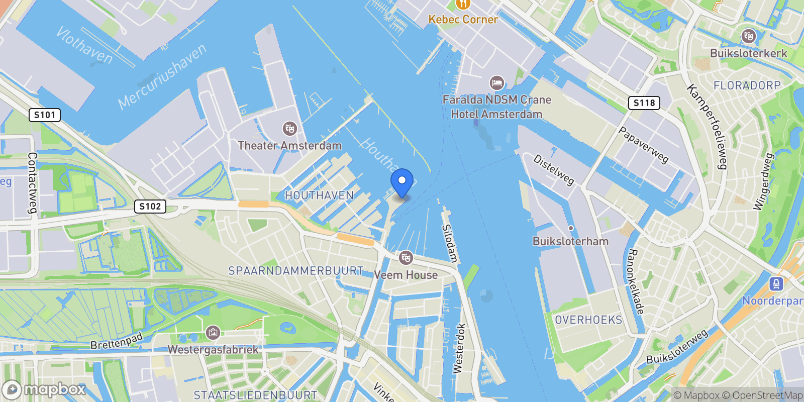 Map showing Pontsteiger 168, Amsterdam, North Holland, Netherlands.