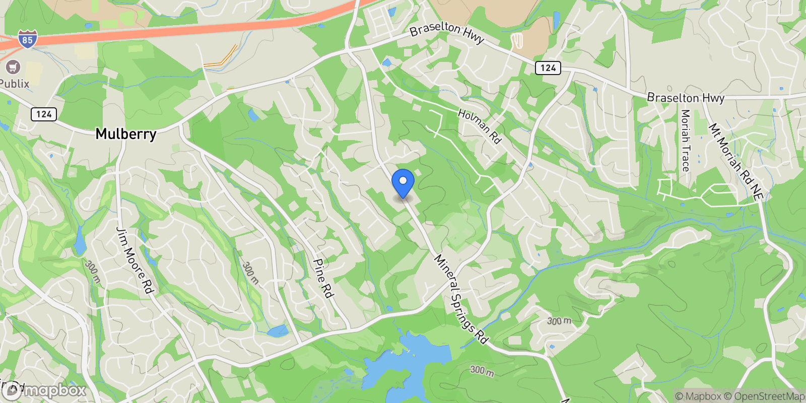 Map showing 1682 Mineral Springs Road, Hoschton, Georgia, United States.
