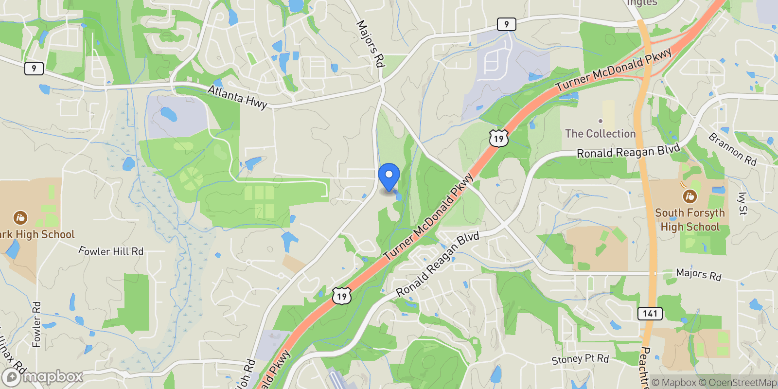 Map showing 4510 Muskogee Court, Cumming, Georgia, United States.