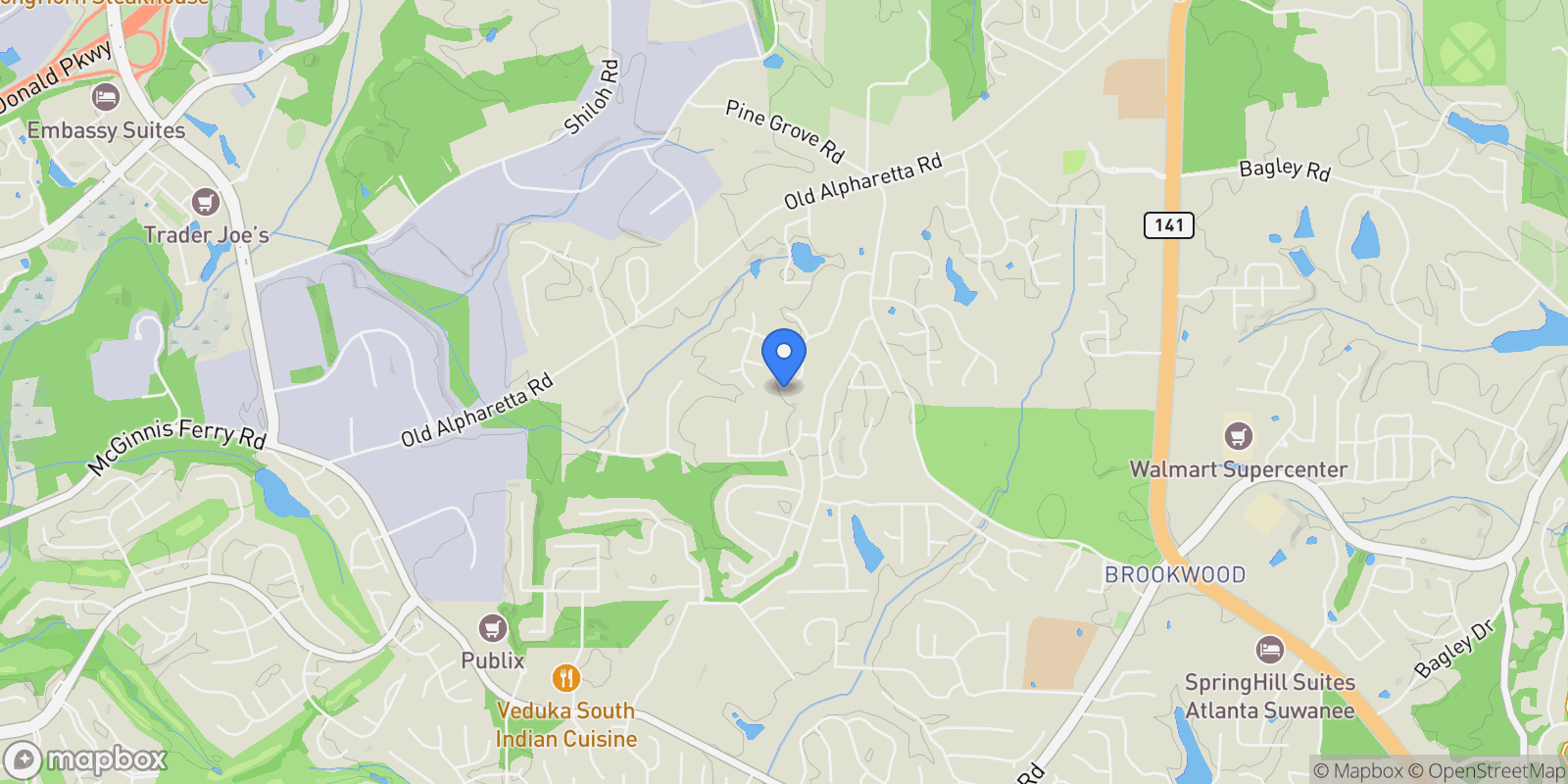 Map showing 2855 Strathmore Drive, Cumming, Georgia, United States.