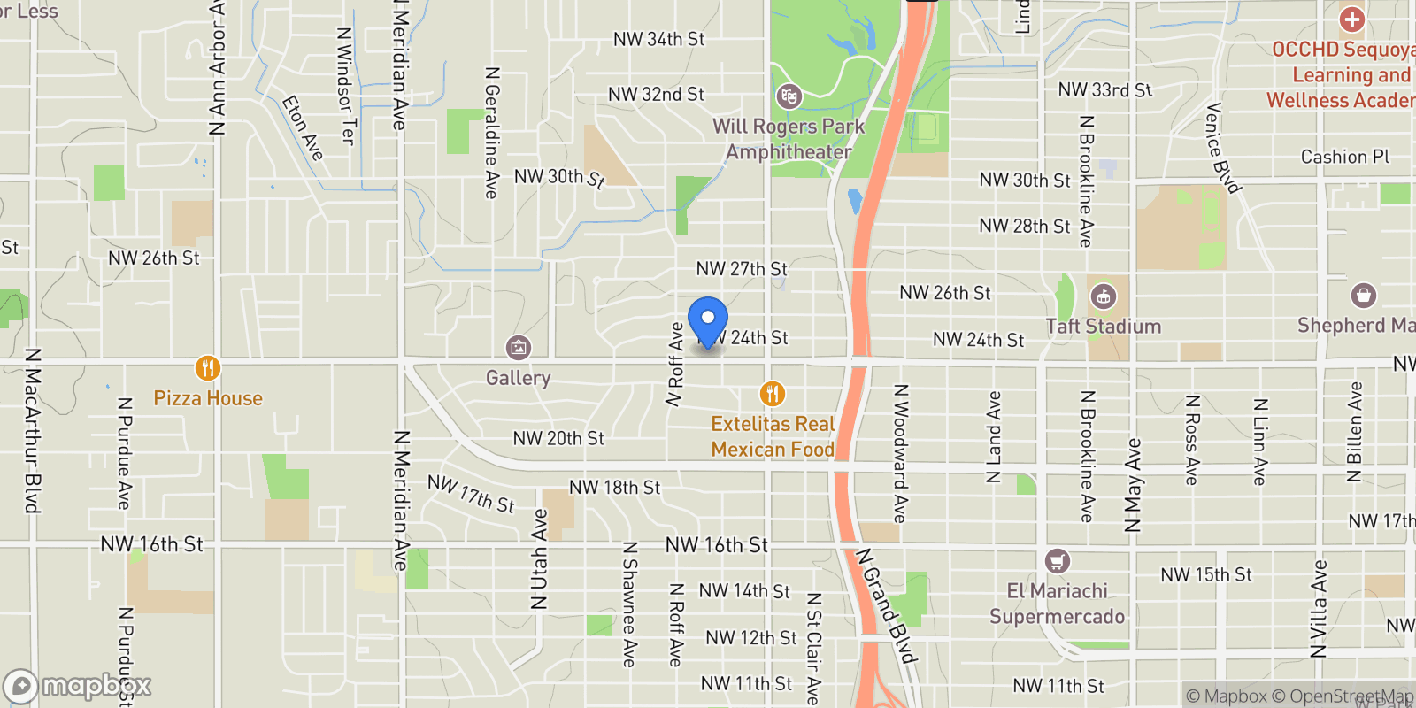 Map showing 3815 NW 23 Street, Oklahoma City, OK 73107, Oklahoma City, Oklahoma, United States.