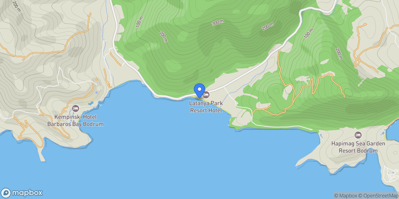Map showing Bodrum Yalı Çiftlik Public Beach, Çiftlik, 48401 Bodrum/Muğla, Türkiye, Bodrum Yalı Çiftlik Public Beach, Muğla, Turkey.