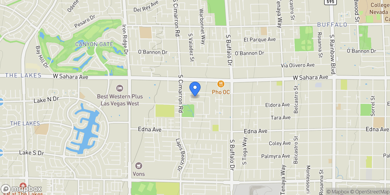 Map showing 8095 Dark Hollow Place, Las Vegas, Nevada, United States.