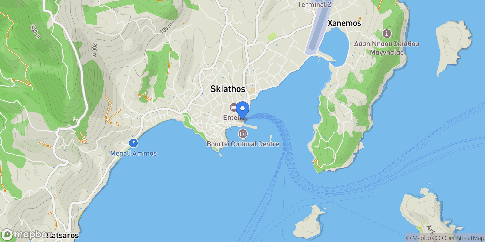 Map showing Skiathos 370 02, Greece, Skiathos, Thessaly and Central Greece, Greece.