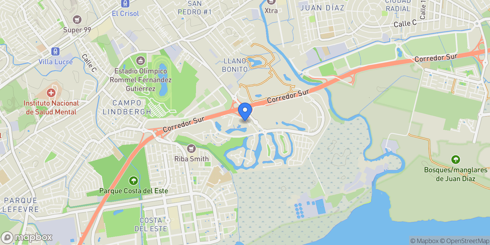 Map showing The Reserve, Panamá, Provincia de Panamá, Panama, Panama City, Panama, Panama.