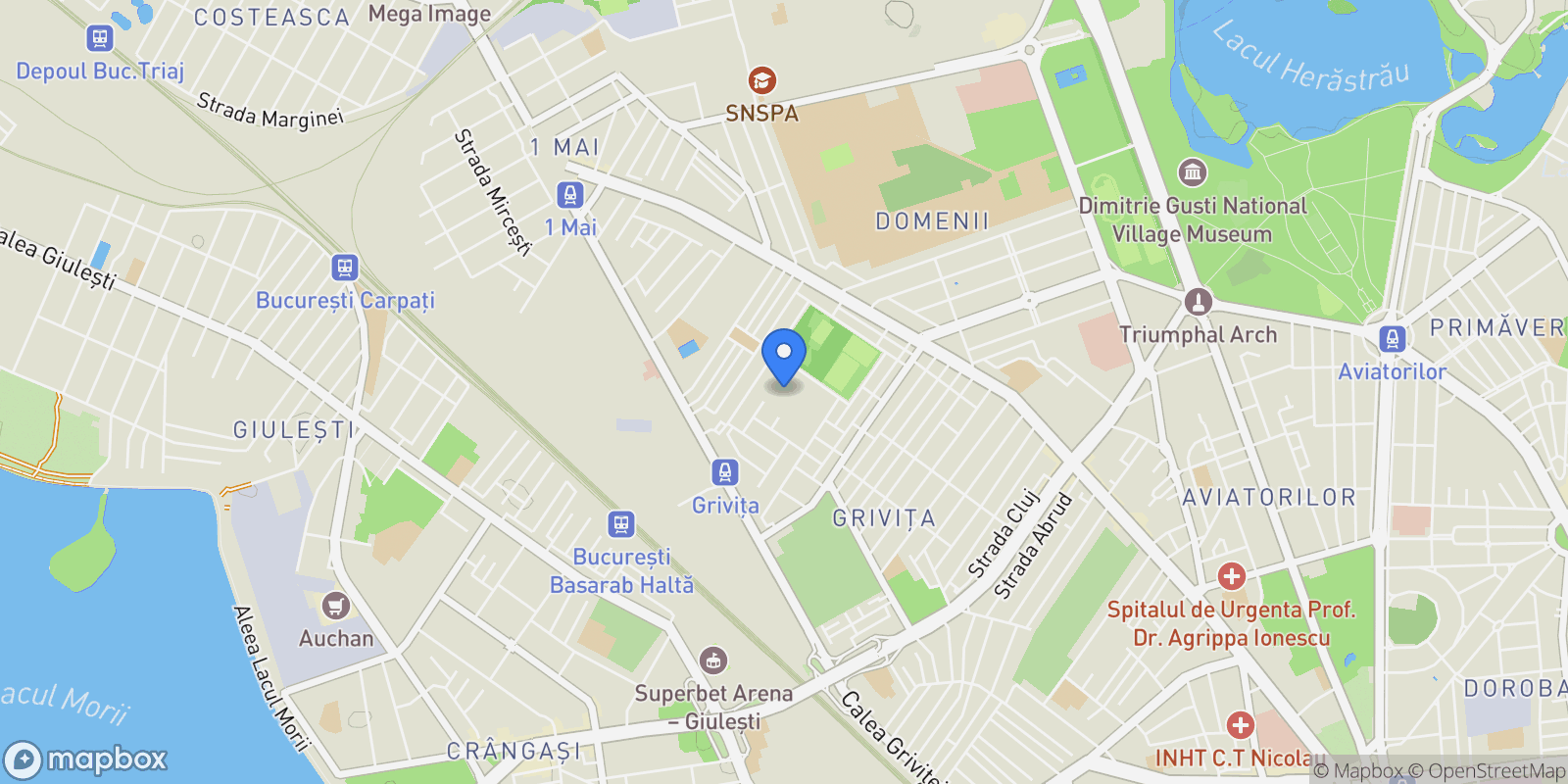 Map showing Strada Rotașului 14, București, Romania, Bucharest, Municipiul București, Romania.