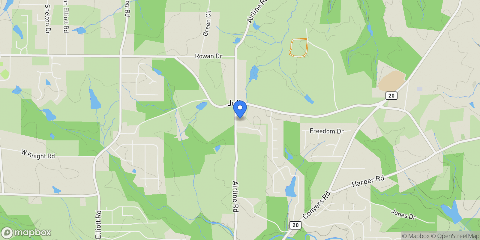 Map showing 2140 Airline Road, Locust Grove, Georgia, United States.