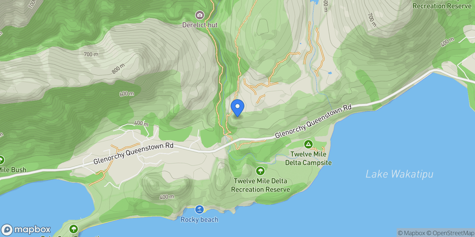 Map showing 24 Gum Tree Track, Queenstown, OTA, Queenstown, Otago, New Zealand.