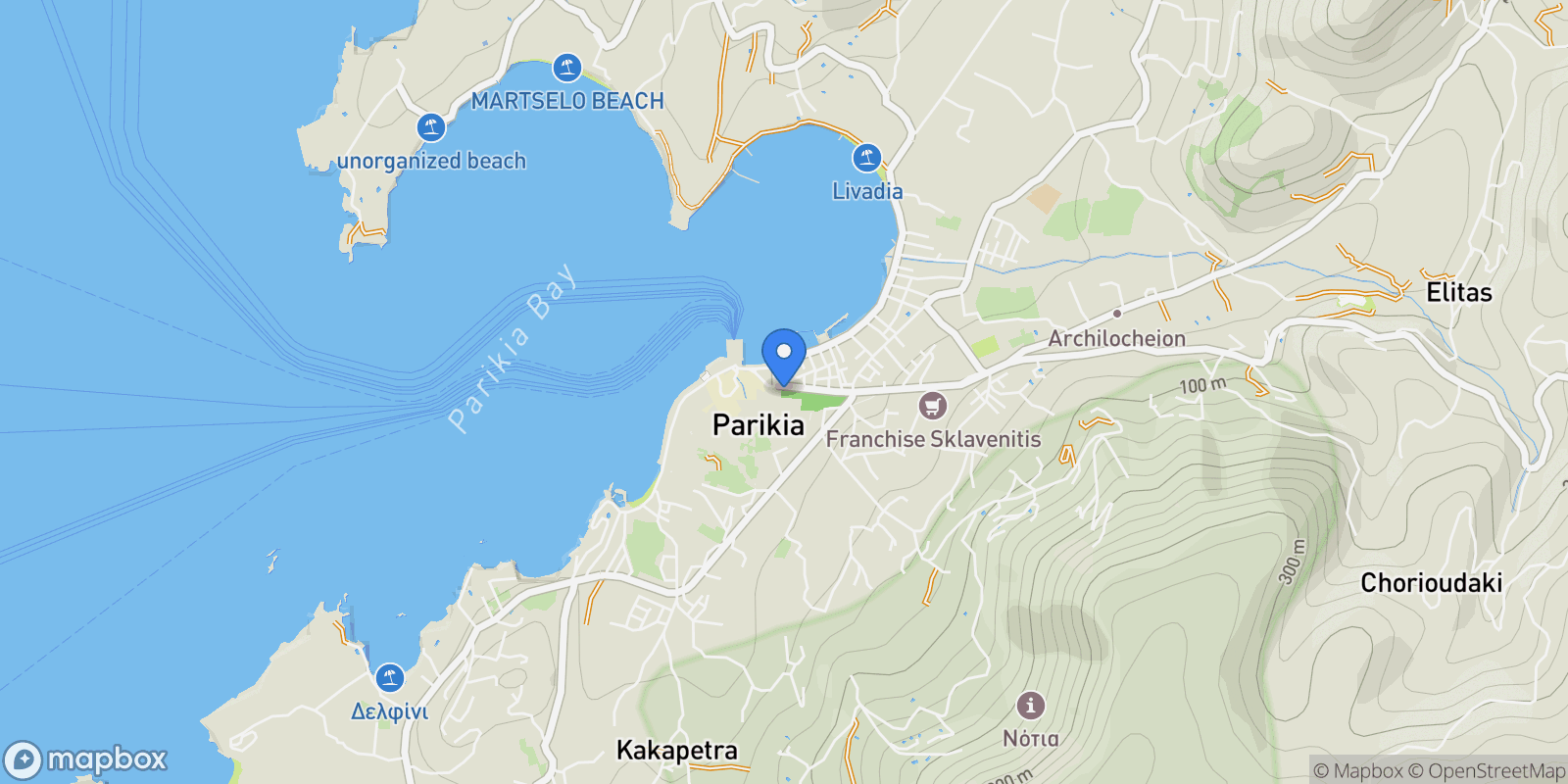 Map showing Paros, Greece, Paros, Aegean, Greece.