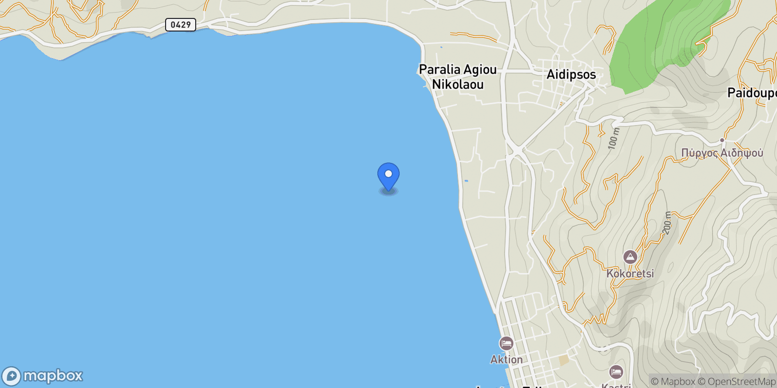 Map showing Fleur de Mer, Evia, Euboea, Thessaly and Central Greece, Greece.