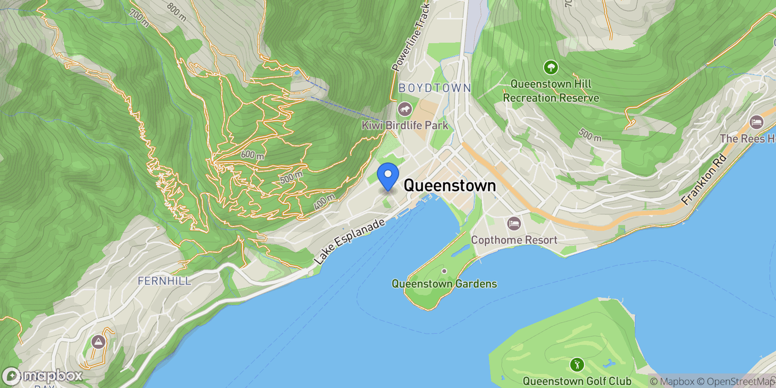 Map showing 42A Man Street, Queenstown, OTA, Queenstown, Otago, New Zealand.
