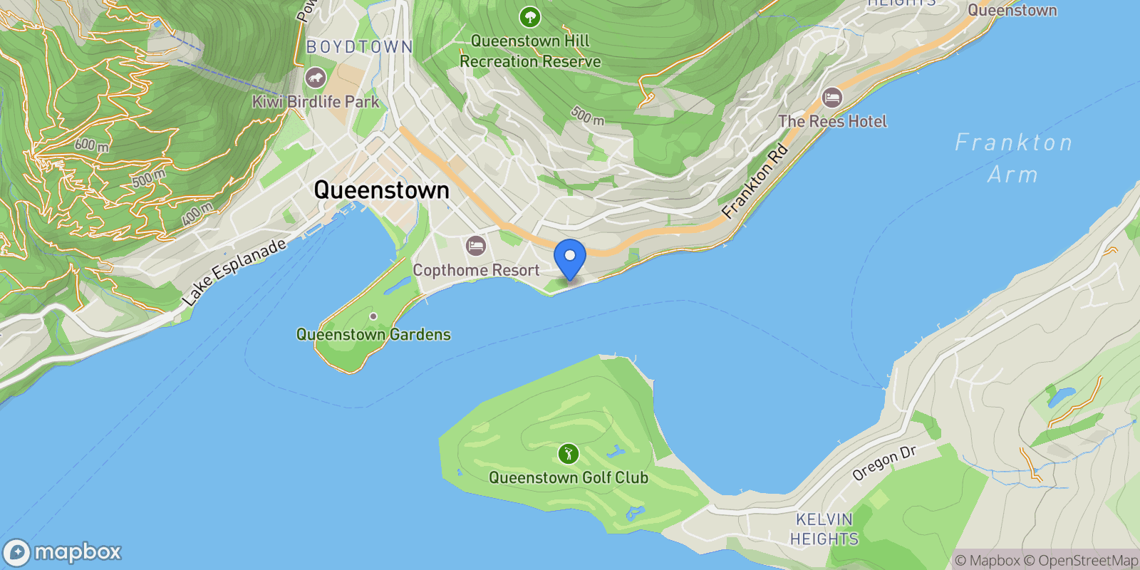 Map showing 134 Park Street, Queenstown, OTA 9300, Queenstown, Otago, New Zealand.