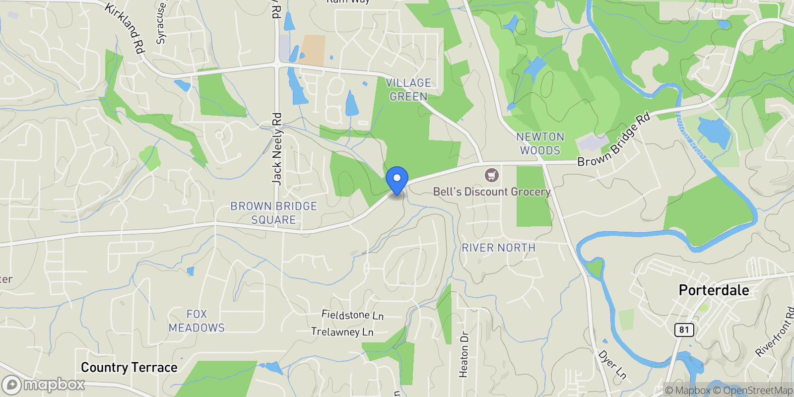 Map showing 11637 Brown Bridge Road, Covington, Georgia, United States.