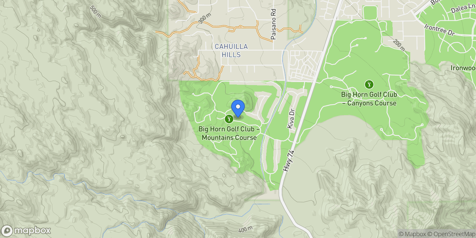 Map showing 136 Netas Drive, Palm Desert, California, United States.