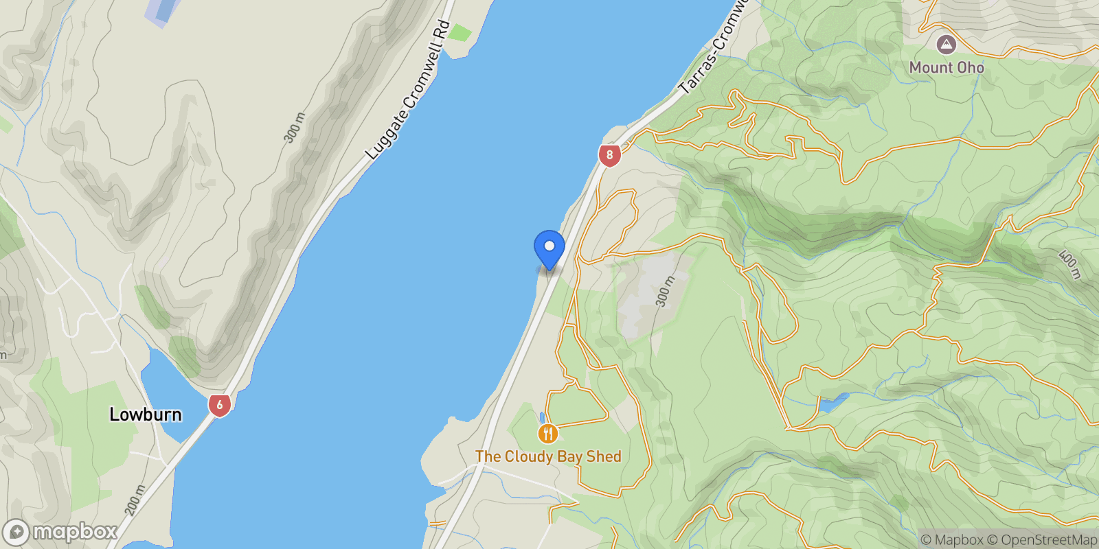 Map showing 485 Tarras-Cromwell Road, Cromwell, OTA, Northburn, Otago, New Zealand.