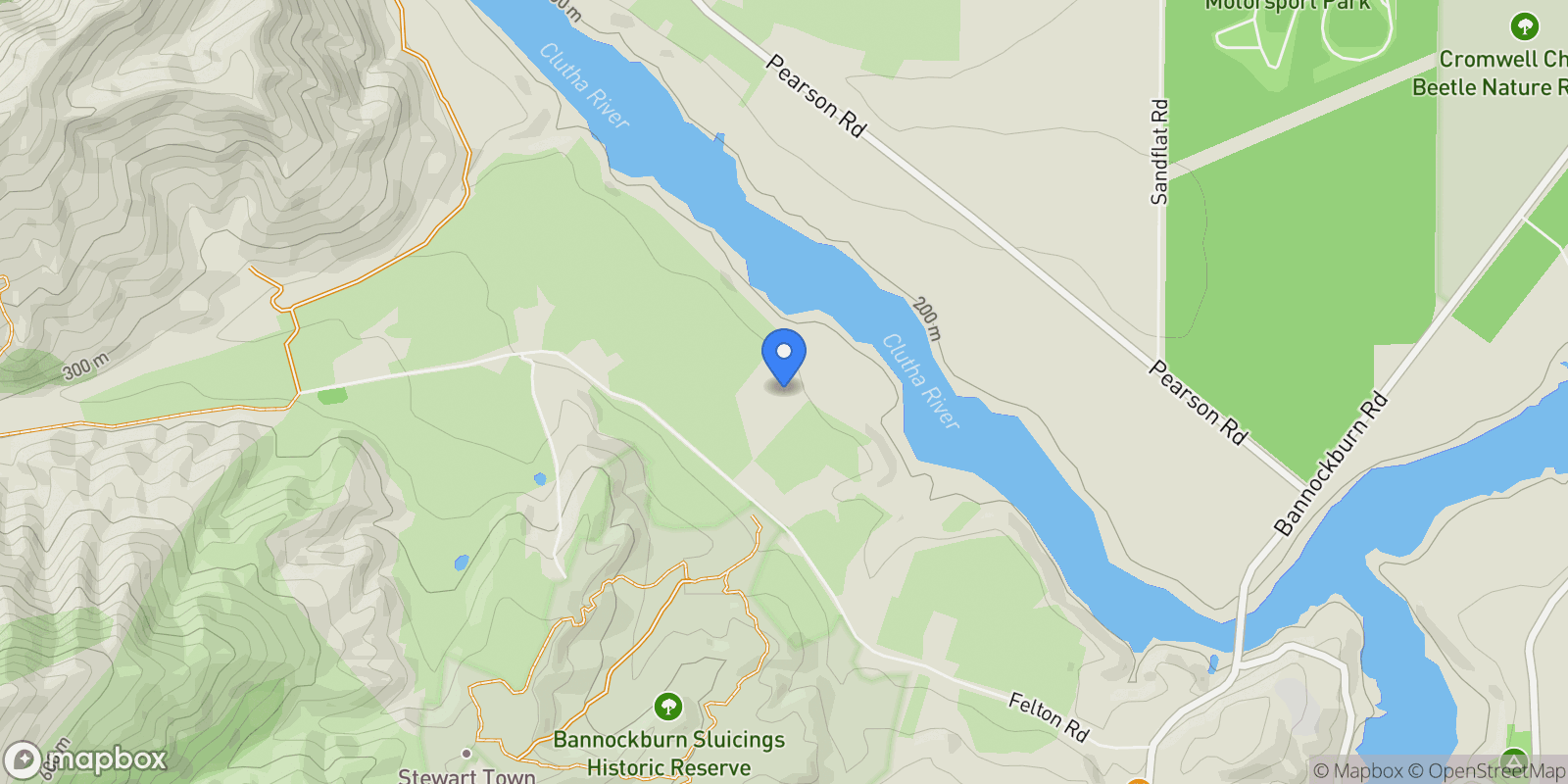 Map showing 182B Felton Road, Bannockburn, OTA 9384, Bannockburn, Otago, New Zealand.