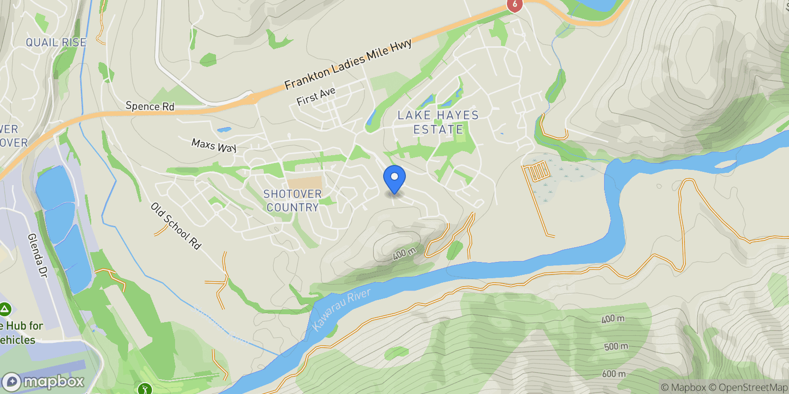 Map showing 4 Carrick Lane Kawarau Heights, Queenstown, OTA 9304, Queenstown, Otago, New Zealand.